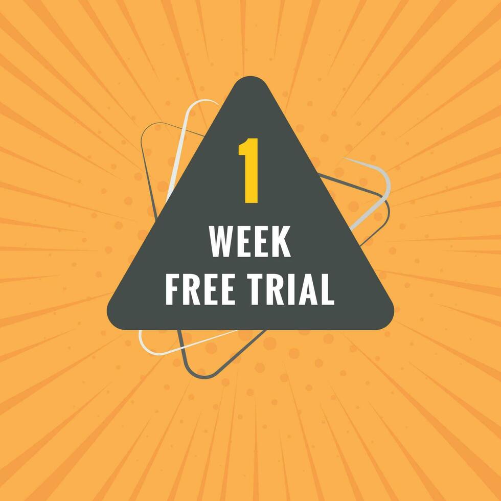 1 week Free trial Banner Design. 1 week free banner background vector