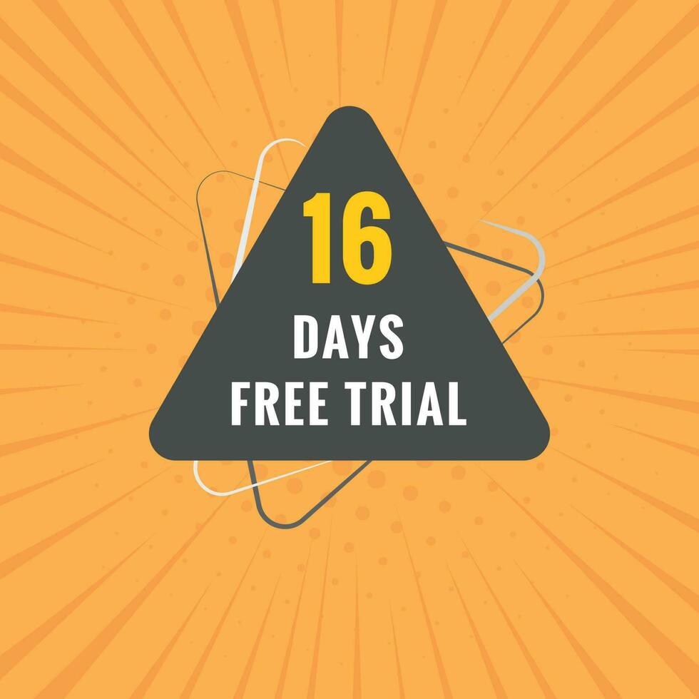 16 days Free trial Banner Design. 16 day free banner background vector