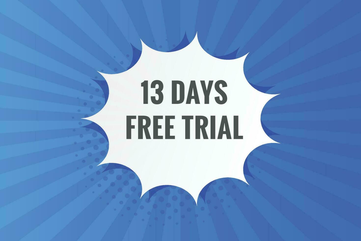 13 days Free trial Banner Design. 13 day free banner background vector