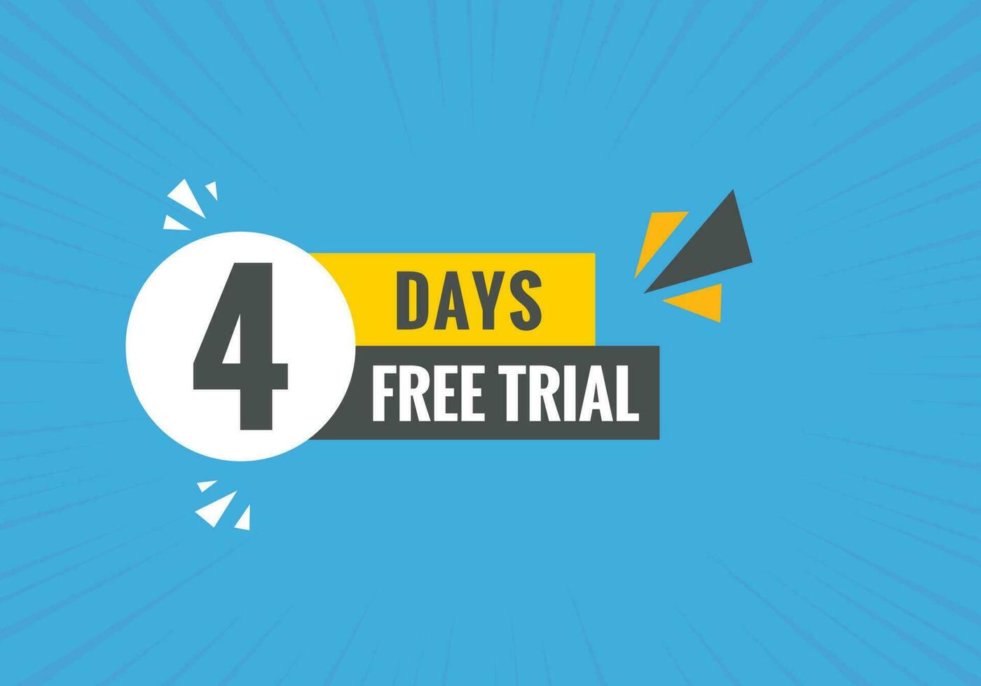 4 days Free trial Banner Design. 4 day free banner background vector