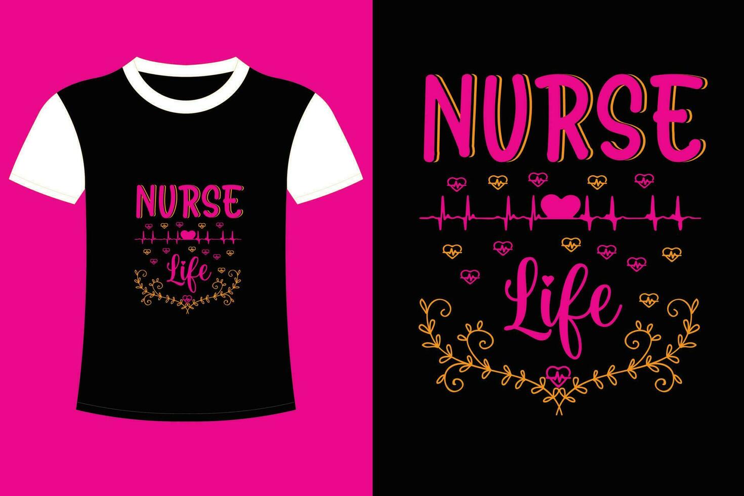Nurse life t shirt design. vector