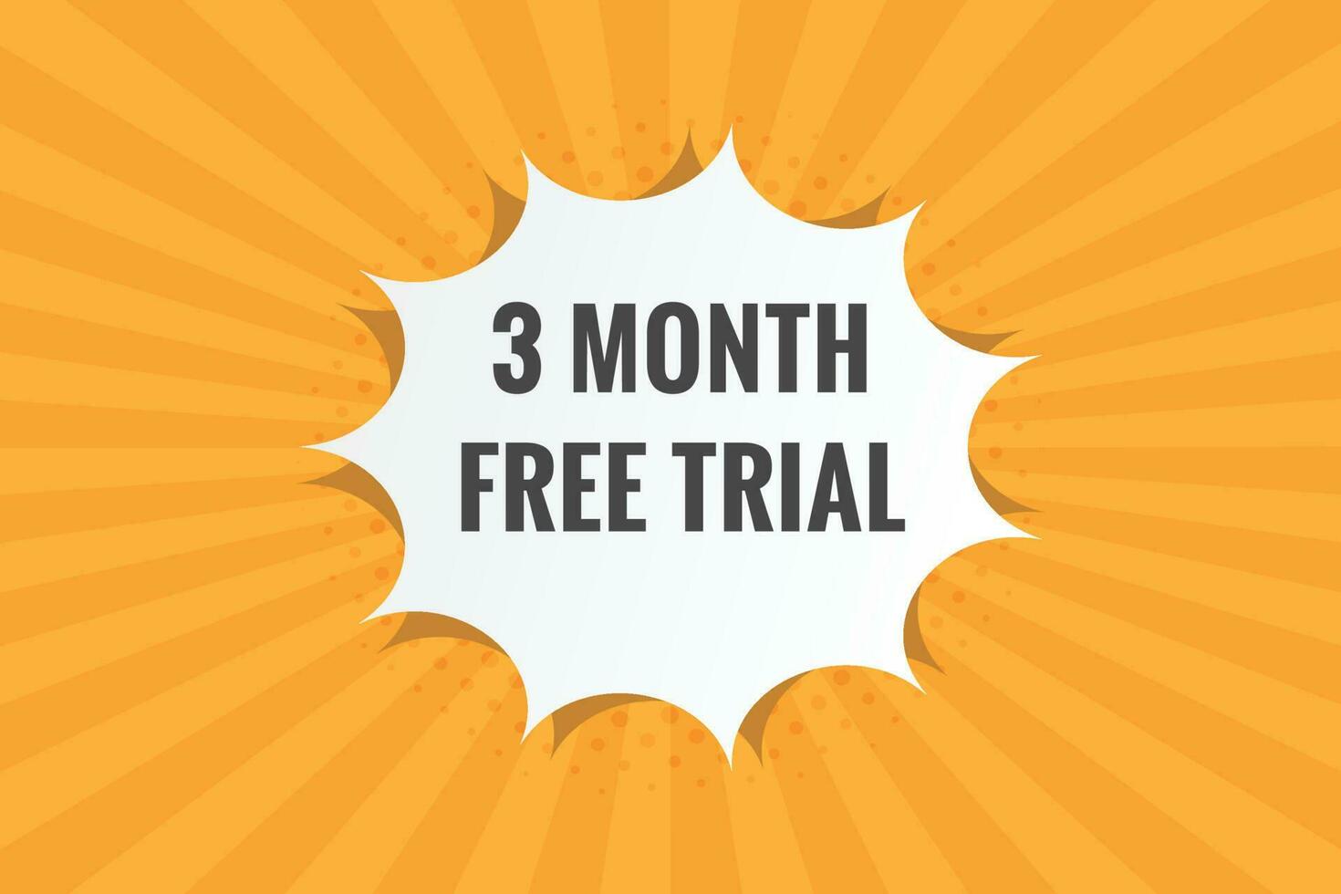 3 Month Free trial Banner Design. 3 month free banner background vector