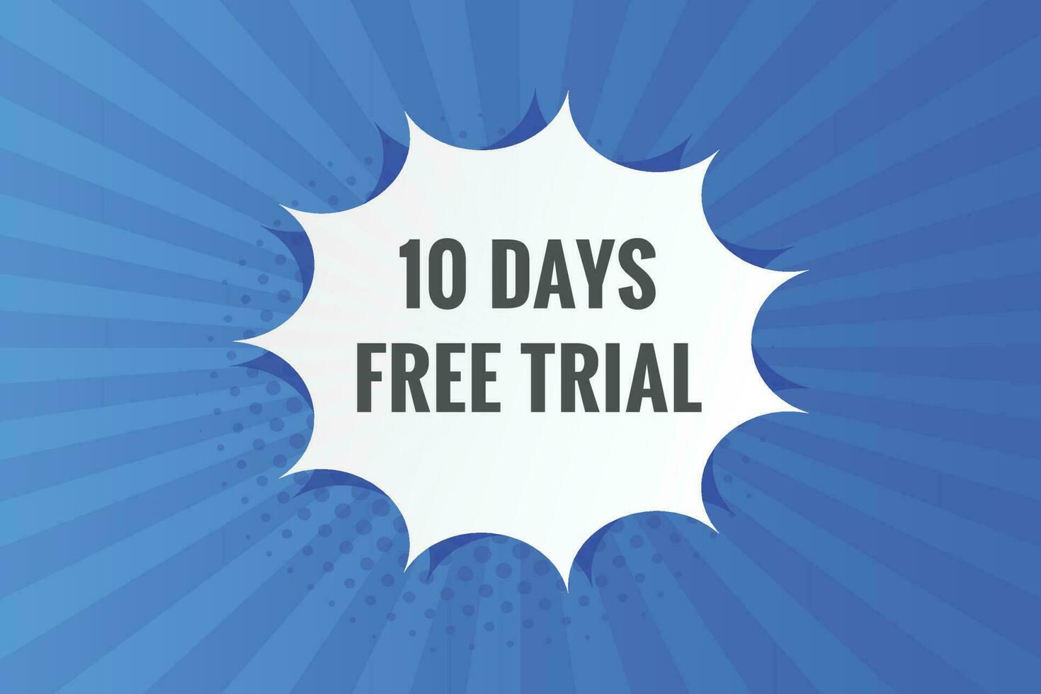 10 days Free trial Banner Design. 10 day free banner background vector