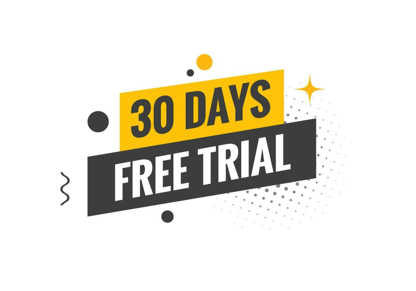 30 days Free trial Banner Design. 30 day free banner background vector