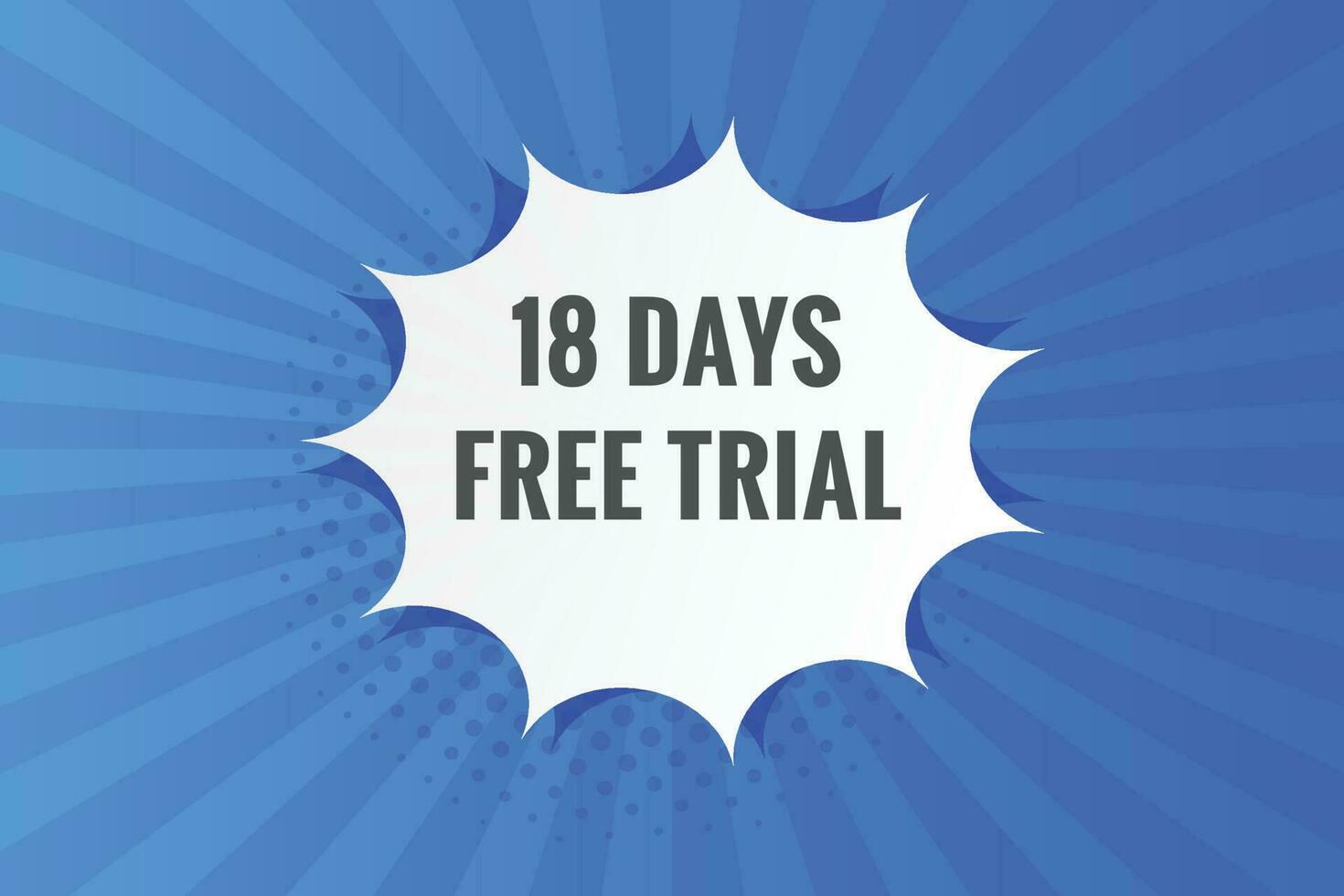 18 days Free trial Banner Design. 18 day free banner background vector