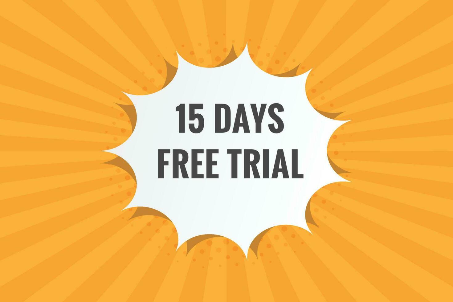 15 days Free trial Banner Design. 15 day free banner background vector