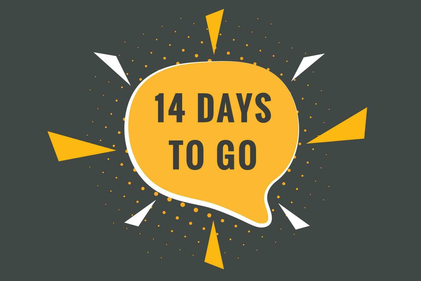 14 days to go text web button. Countdown left 14 day to go banner label vector