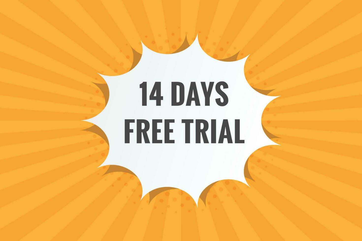 14 days Free trial Banner Design. 14 day free banner background vector
