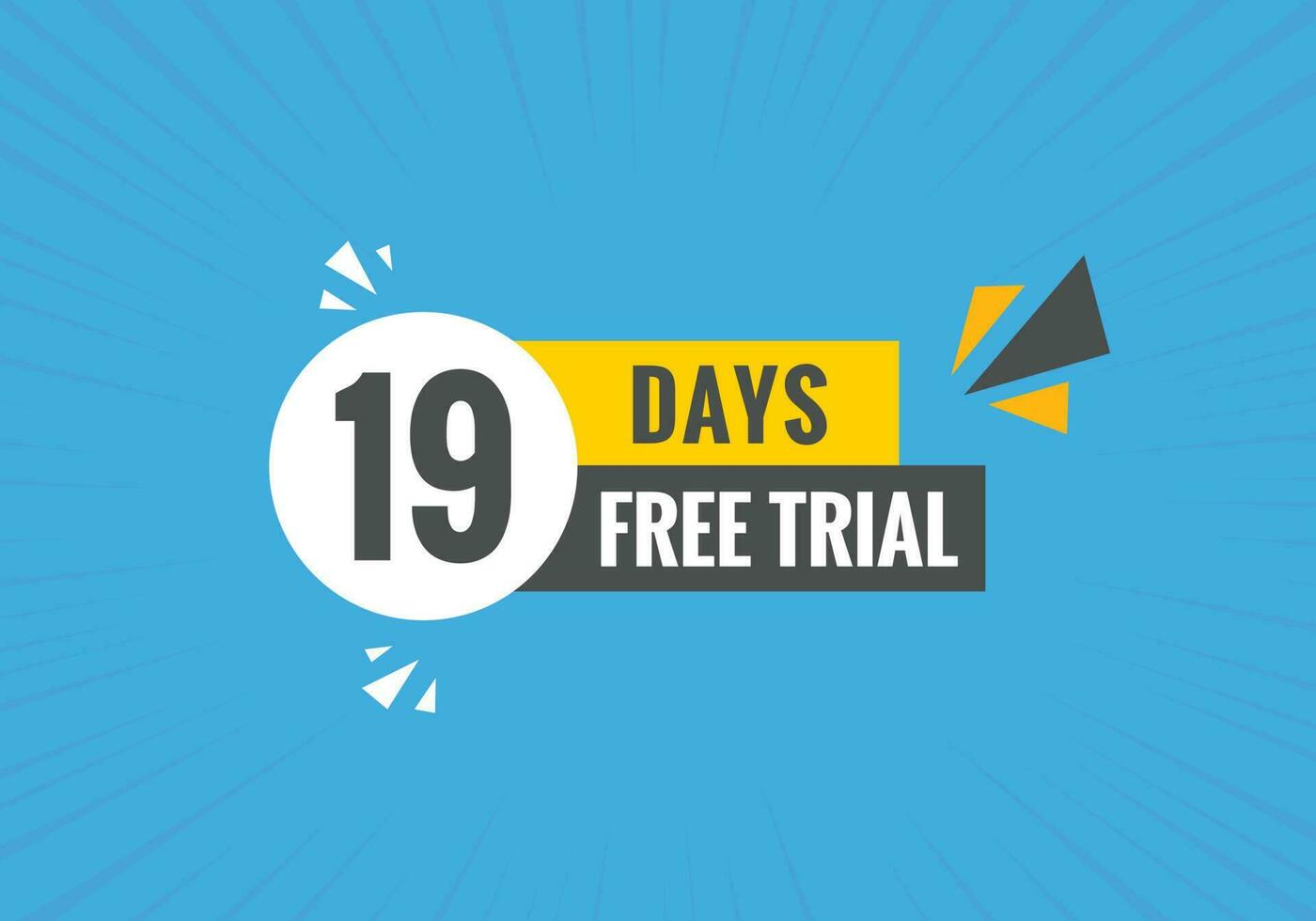 19 days Free trial Banner Design. 19 day free banner background vector