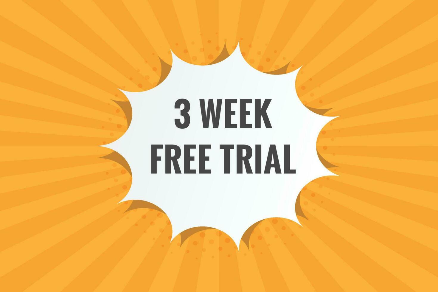 3 week Free trial Banner Design. 3 week free banner background vector