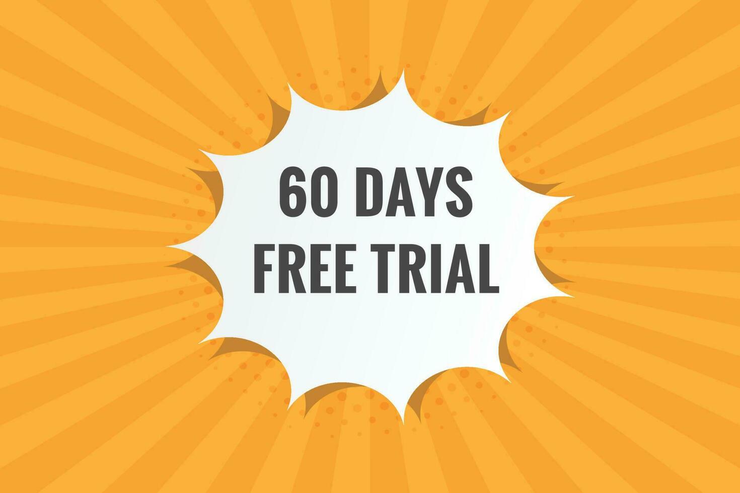 60 days Free trial Banner Design. 60 day free banner background vector