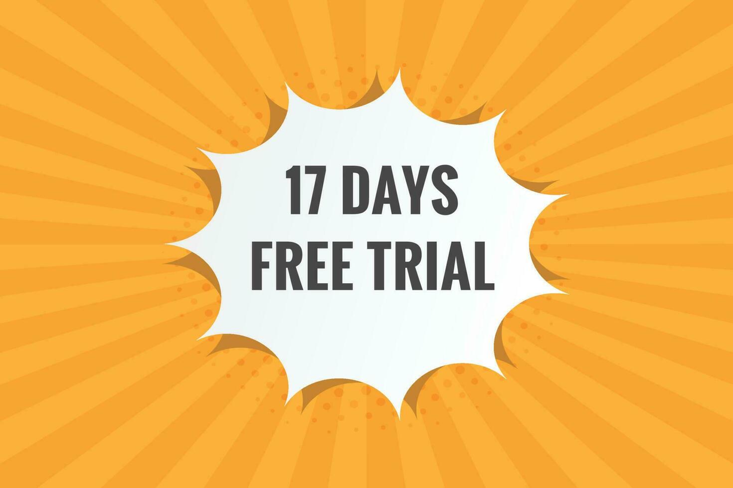 17 days Free trial Banner Design. 17 day free banner background vector