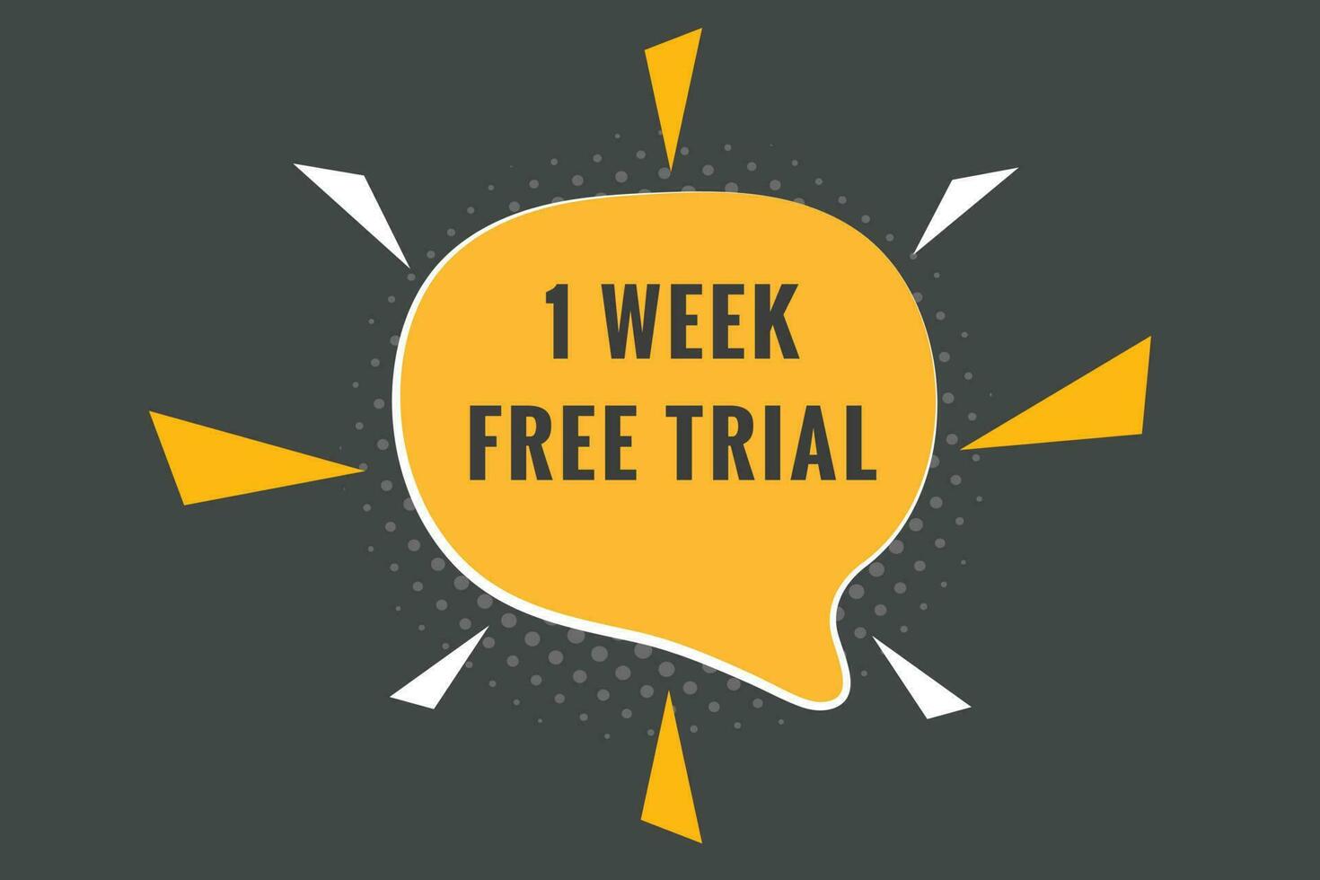 1 week Free trial Banner Design. 1 week free banner background vector