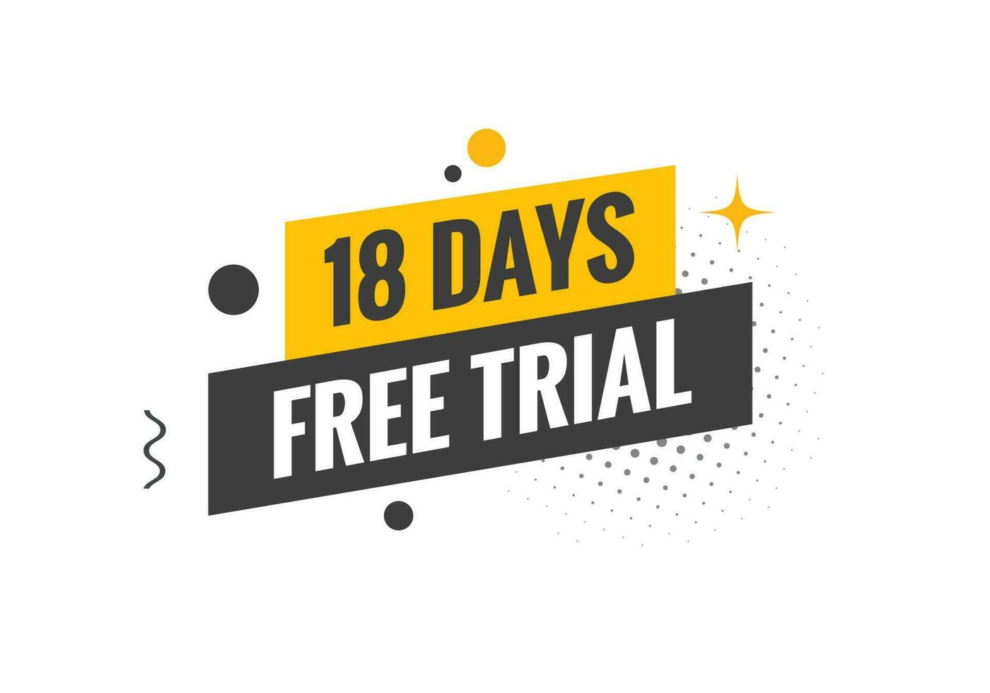 18 days Free trial Banner Design. 18 day free banner background vector