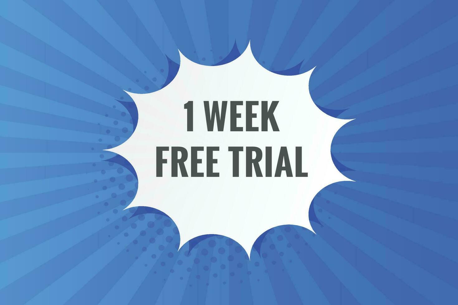 1 week Free trial Banner Design. 1 week free banner background vector