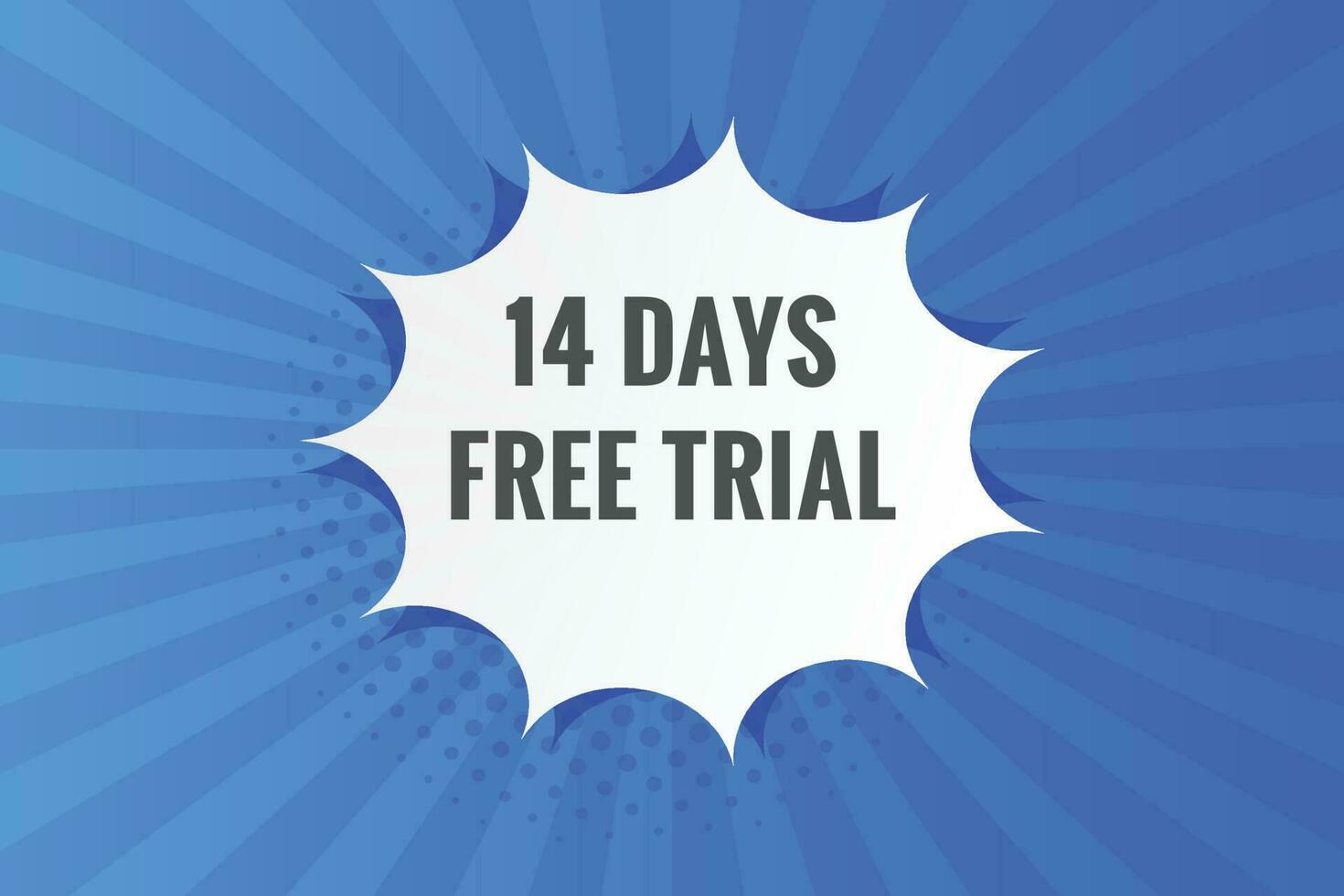 14 days Free trial Banner Design. 14 day free banner background vector