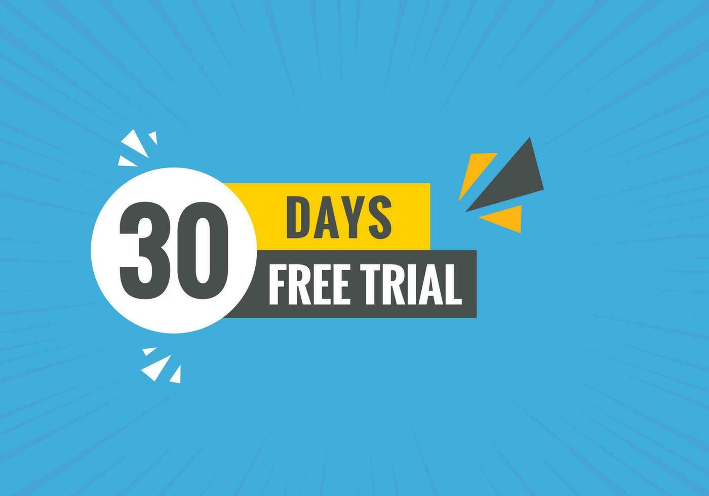 30 days Free trial Banner Design. 30 day free banner background vector