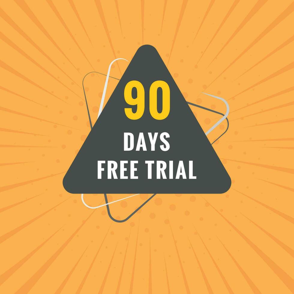 90 days Free trial Banner Design. 90 day free banner background vector