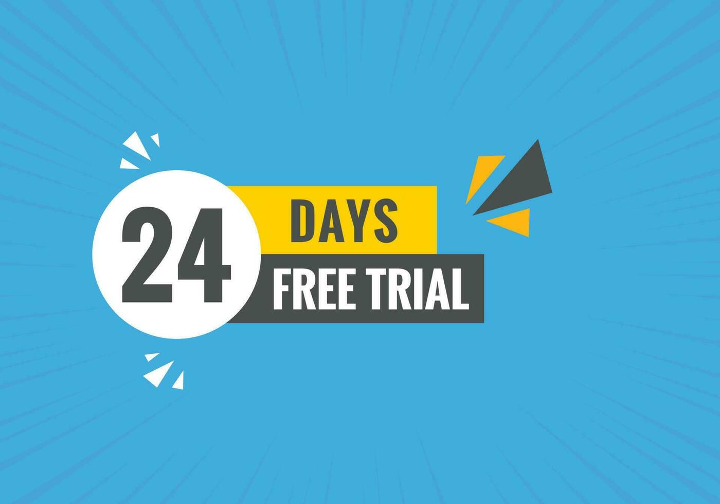 24 days Free trial Banner Design. 24 day free banner background vector