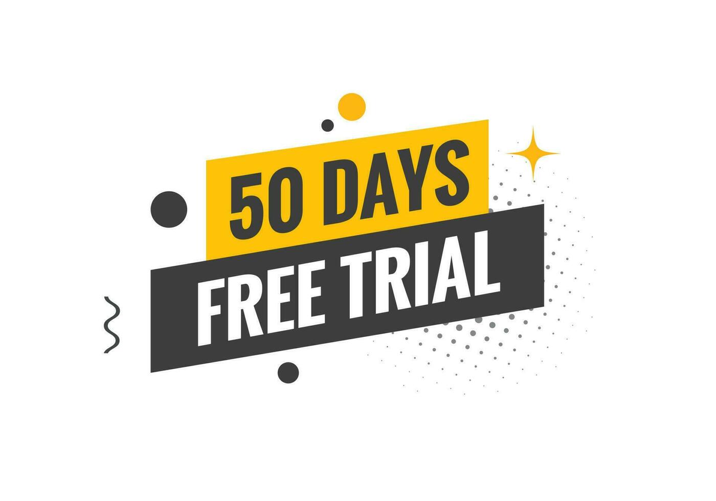 50 dias gratis juicio bandera diseño. 50 día gratis bandera antecedentes vector