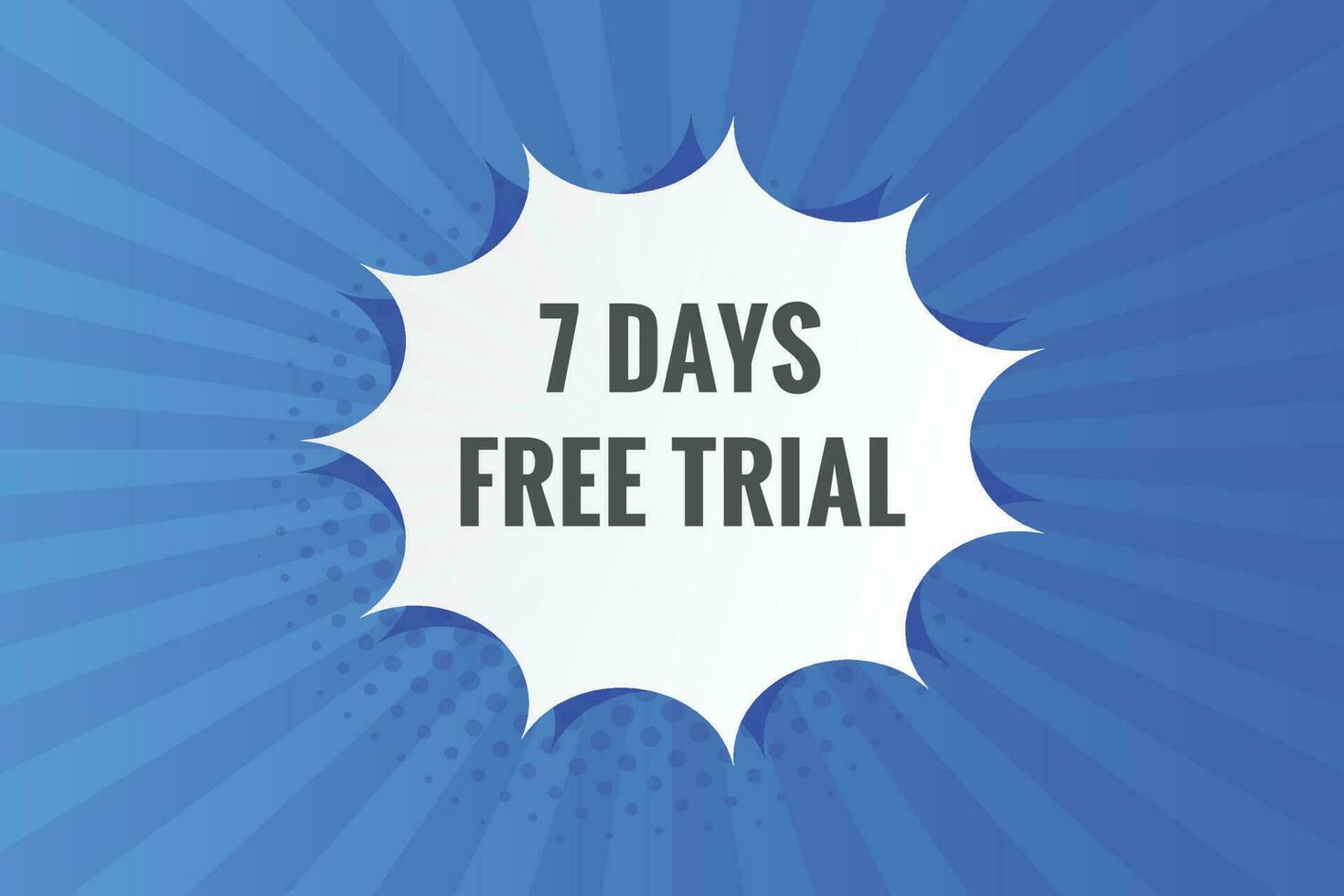 7 days Free trial Banner Design. 7 day free banner background vector