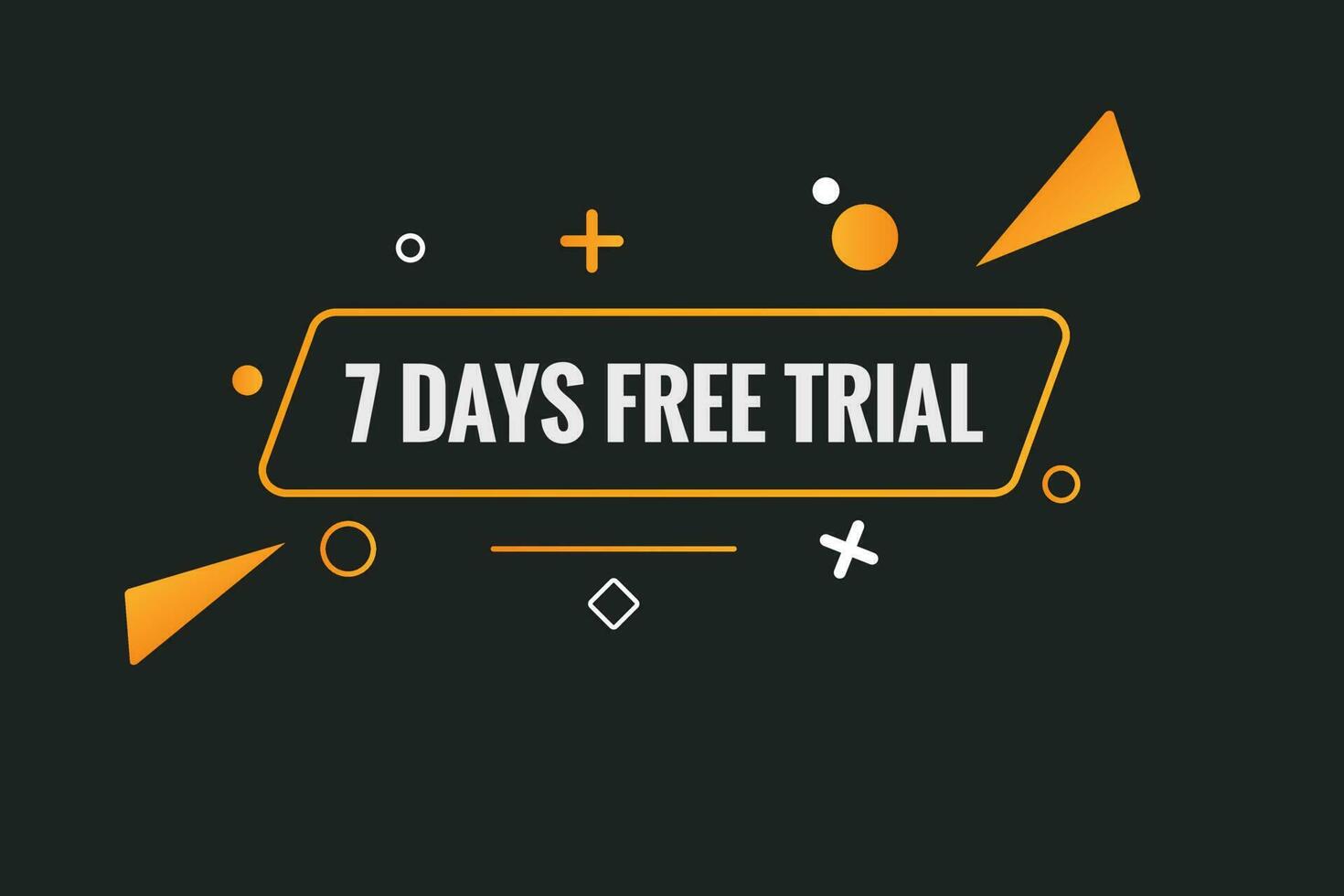 7 days Free trial Banner Design. 7 day free banner background vector
