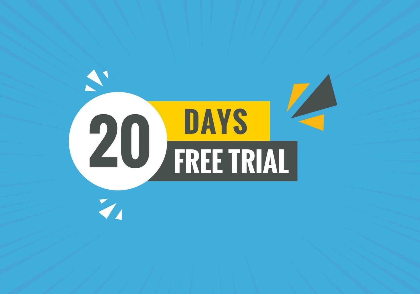 20 days Free trial Banner Design. 20 day free banner background vector