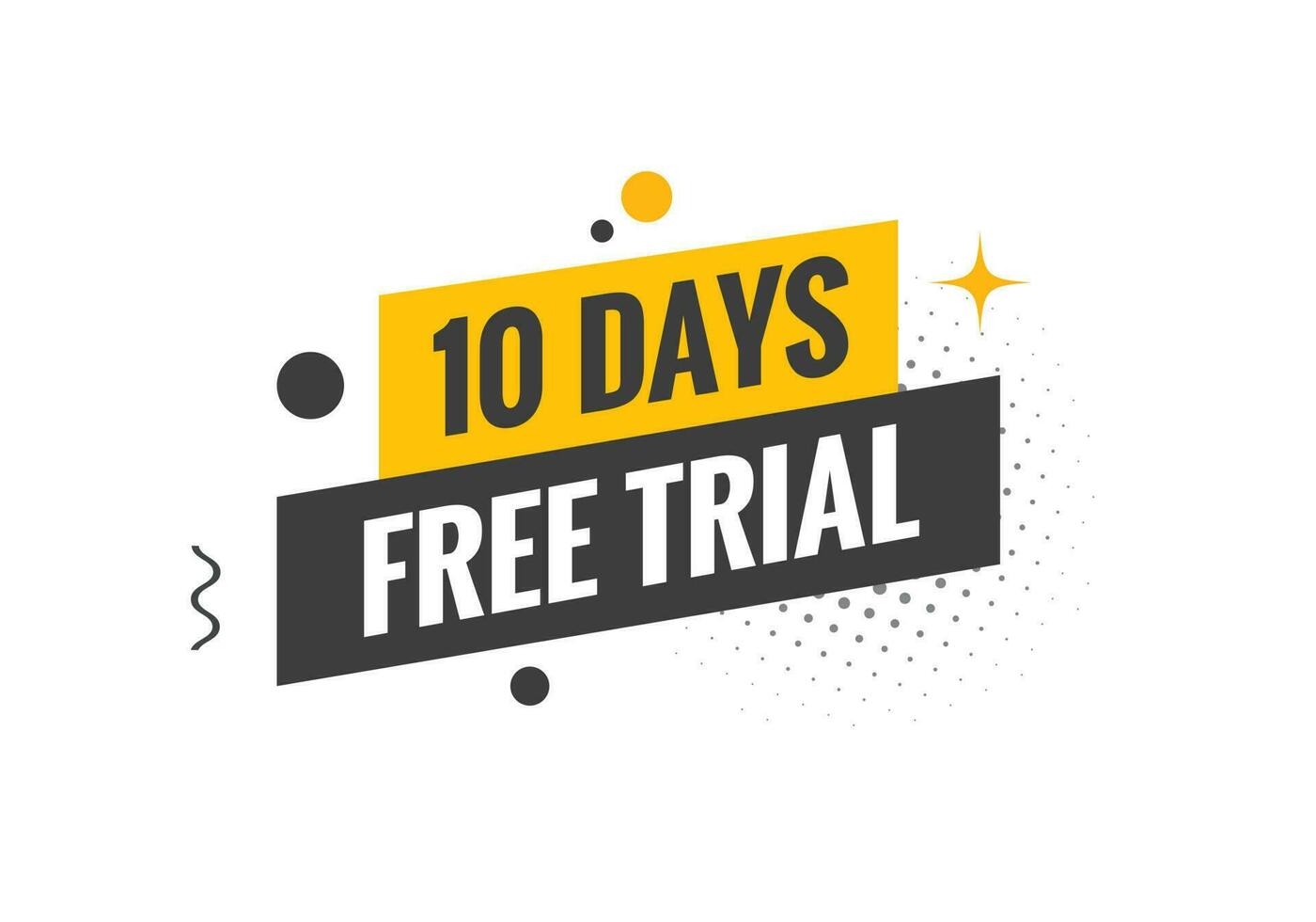 10 days Free trial Banner Design. 10 day free banner background vector