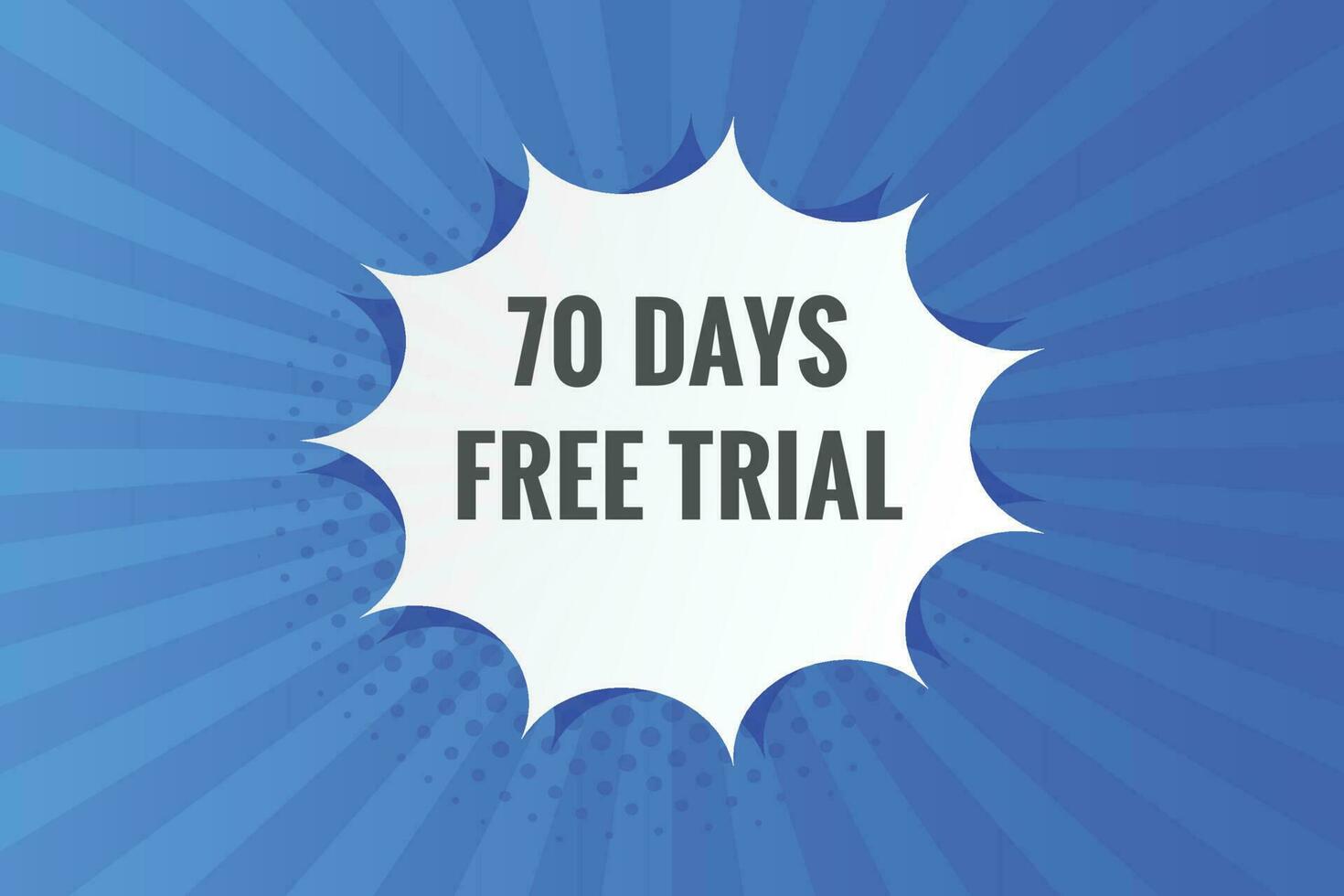 70 days Free trial Banner Design. 70 day free banner background vector