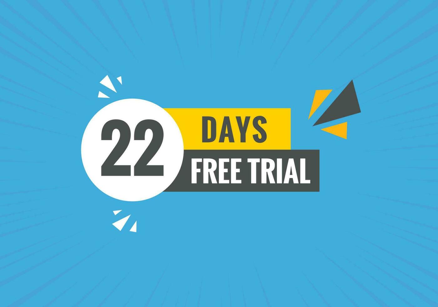 22 days Free trial Banner Design. 22 day free banner background vector