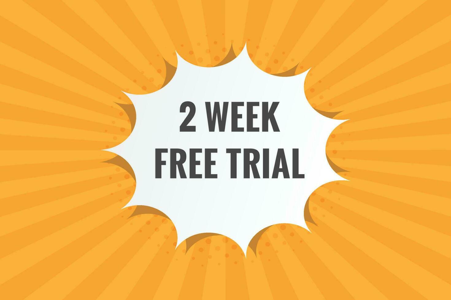 2 week Free trial Banner Design. 2 week free banner background vector