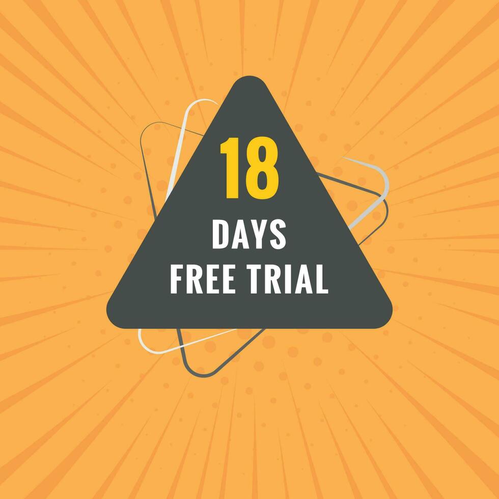 18 days Free trial Banner Design. 18 day free banner background vector