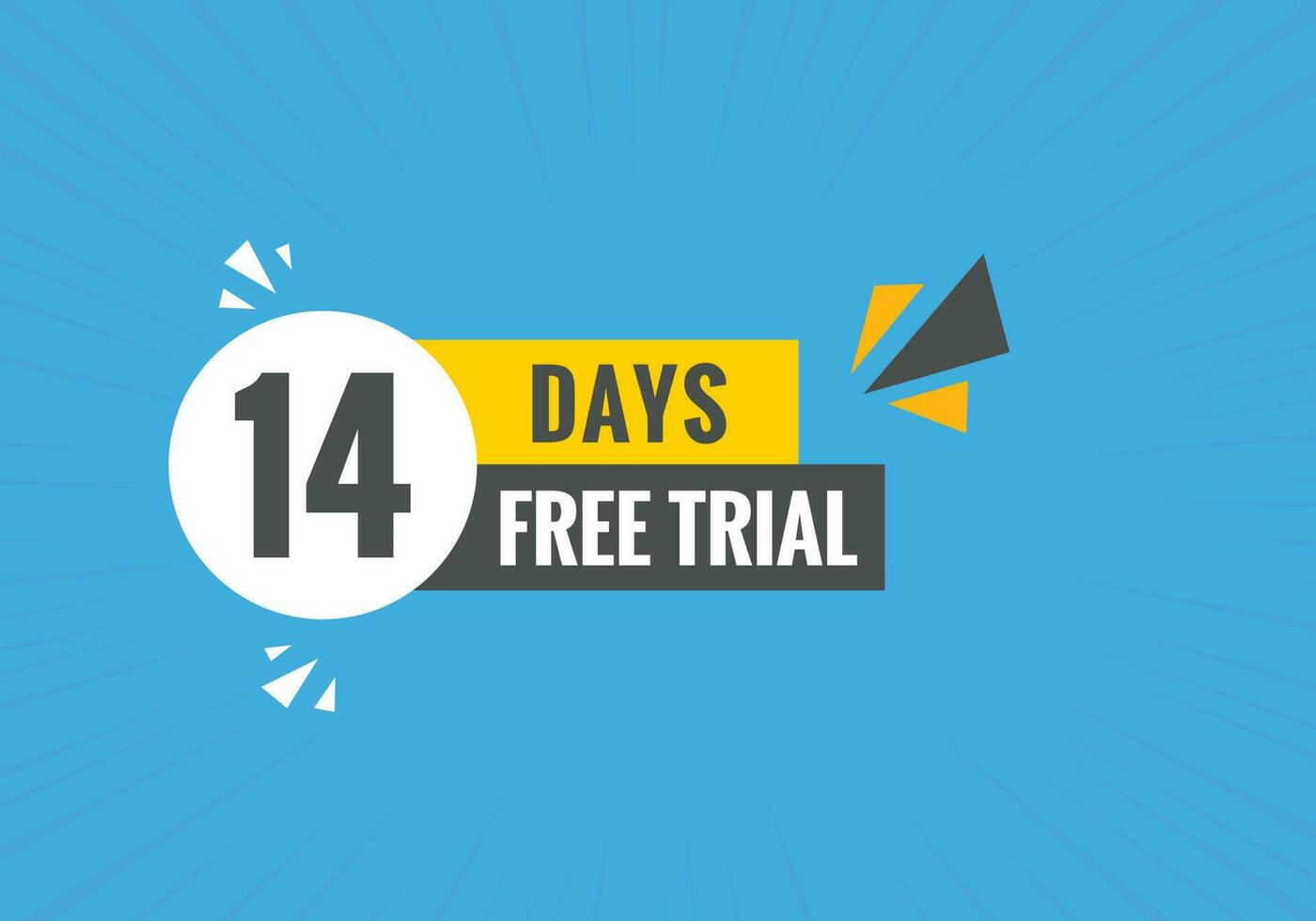 14 days Free trial Banner Design. 14 day free banner background vector