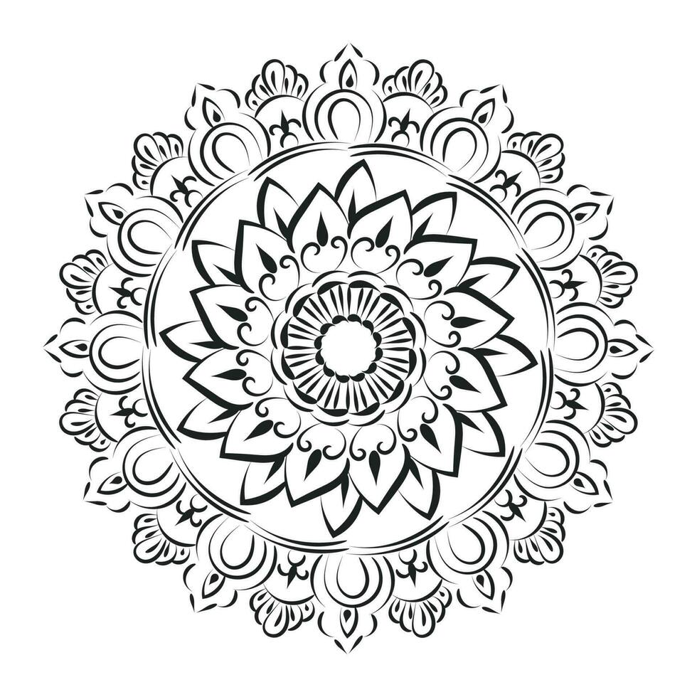 Vector Abstract Mandala Pattern. Mandala Retro hand drawn for print or use as poster, card, flyer, sticker or tattoo