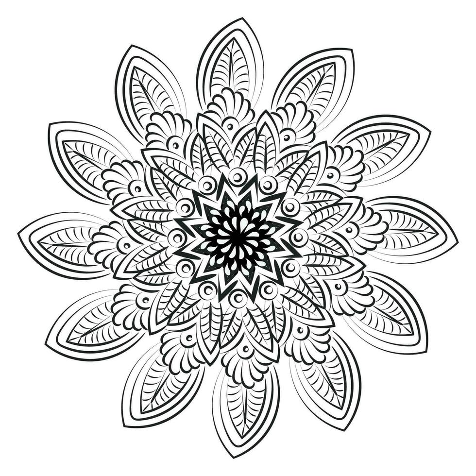 vector resumen mandala modelo. mandala retro mano dibujado para impresión o utilizar como póster, tarjeta, volantes, pegatina o tatuaje