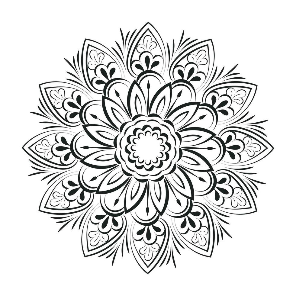Vector Abstract Mandala Pattern. Mandala Retro hand drawn for print or use as poster, card, flyer, sticker or tattoo
