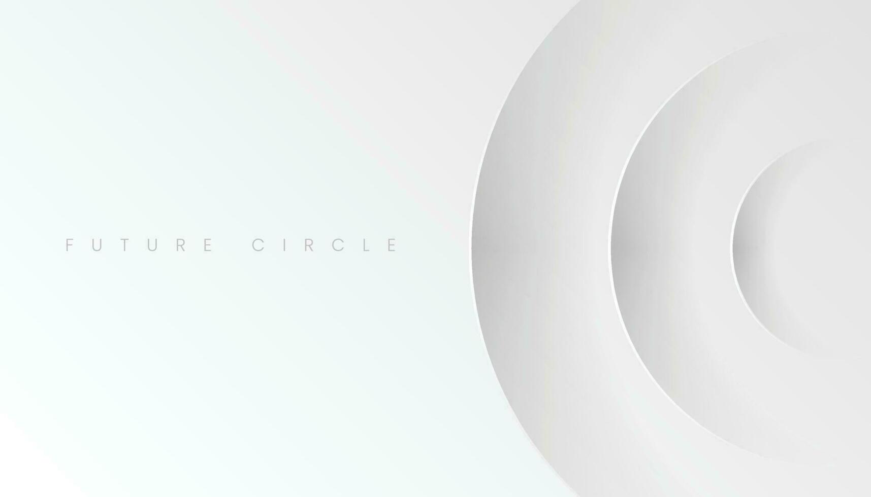 Abstract White Gray Circles Background with Luxury Style. Futuristic Circular Wallpaper. Vector Illustration