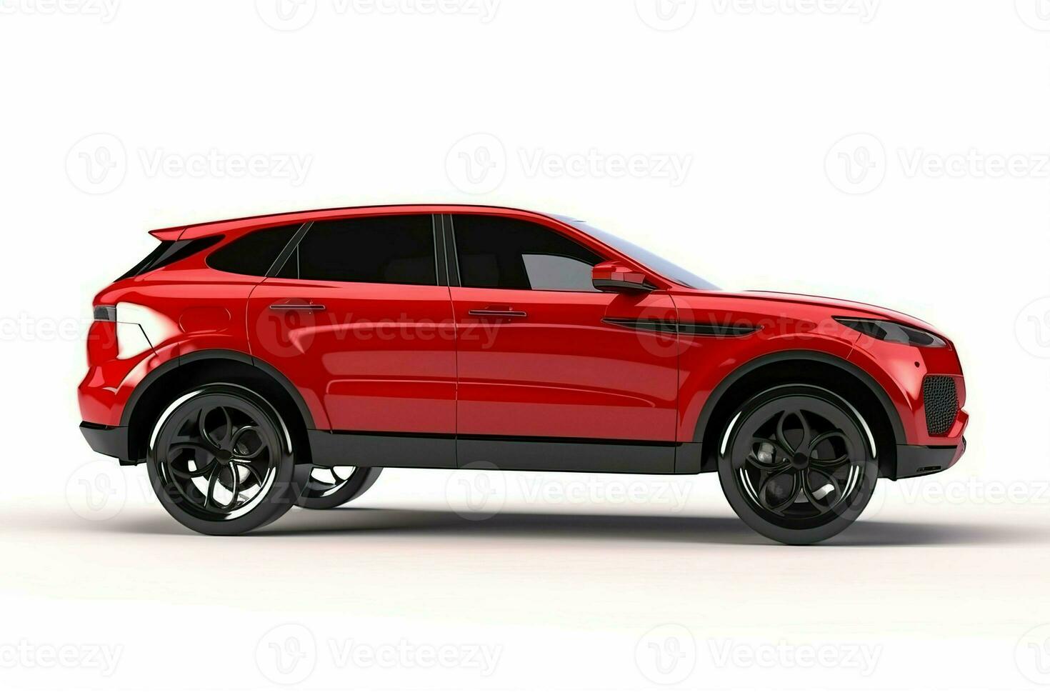 Shiny red car. Generate Ai photo