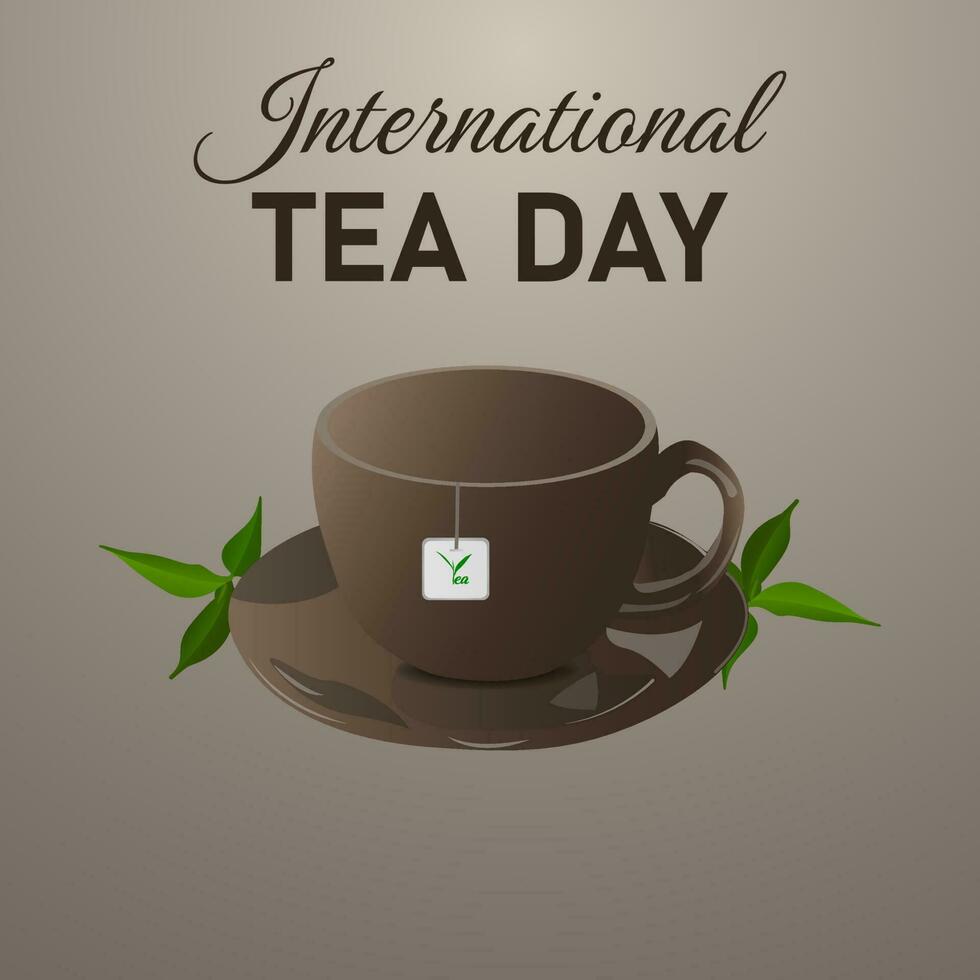 International Tea Day.illustration vector graphic.design for social media. Holiday concept. Template for background, banner, card, poster with text inscription. Vector EPS10 illustration. Free Vector