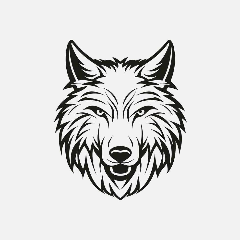 lobo cabeza logo vector - animal marca símbolo