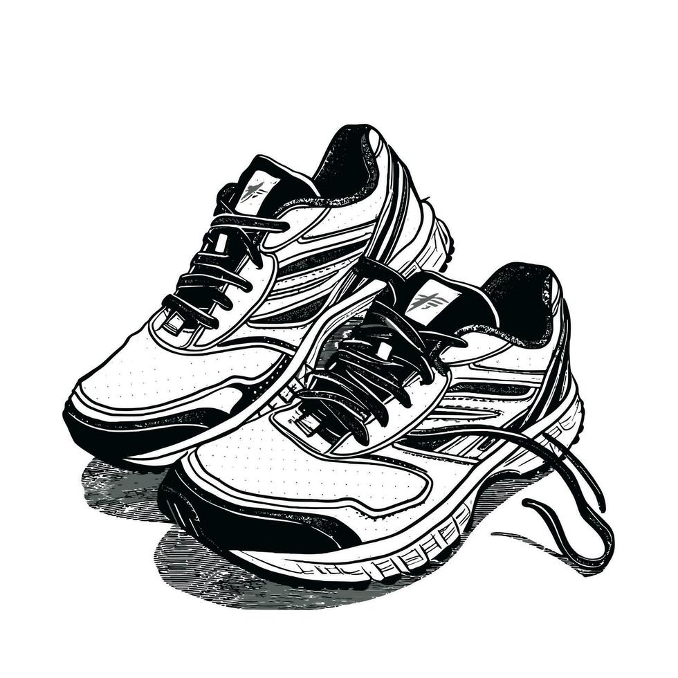 Sneakers - Sports Shoes - Shoes for running -Vector graphic boots vector