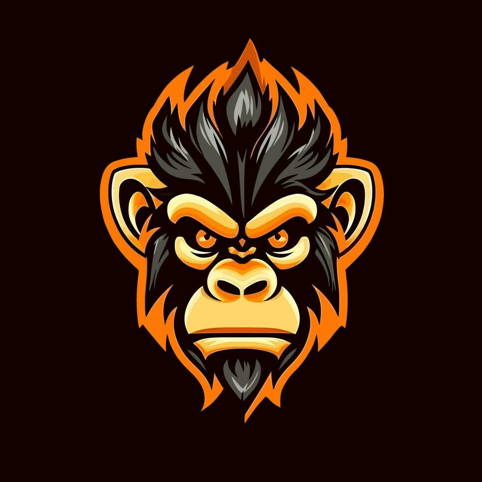 Monkey head logo vector - Gorilla Brand Symbol