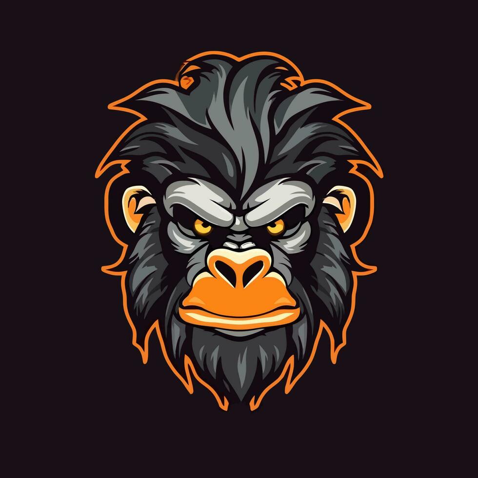 Monkey head logo vector - Gorilla Brand Symbol