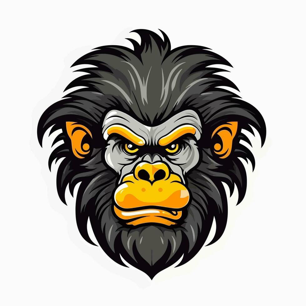 Monkey head logo vector - Gorilla Brand Symbol