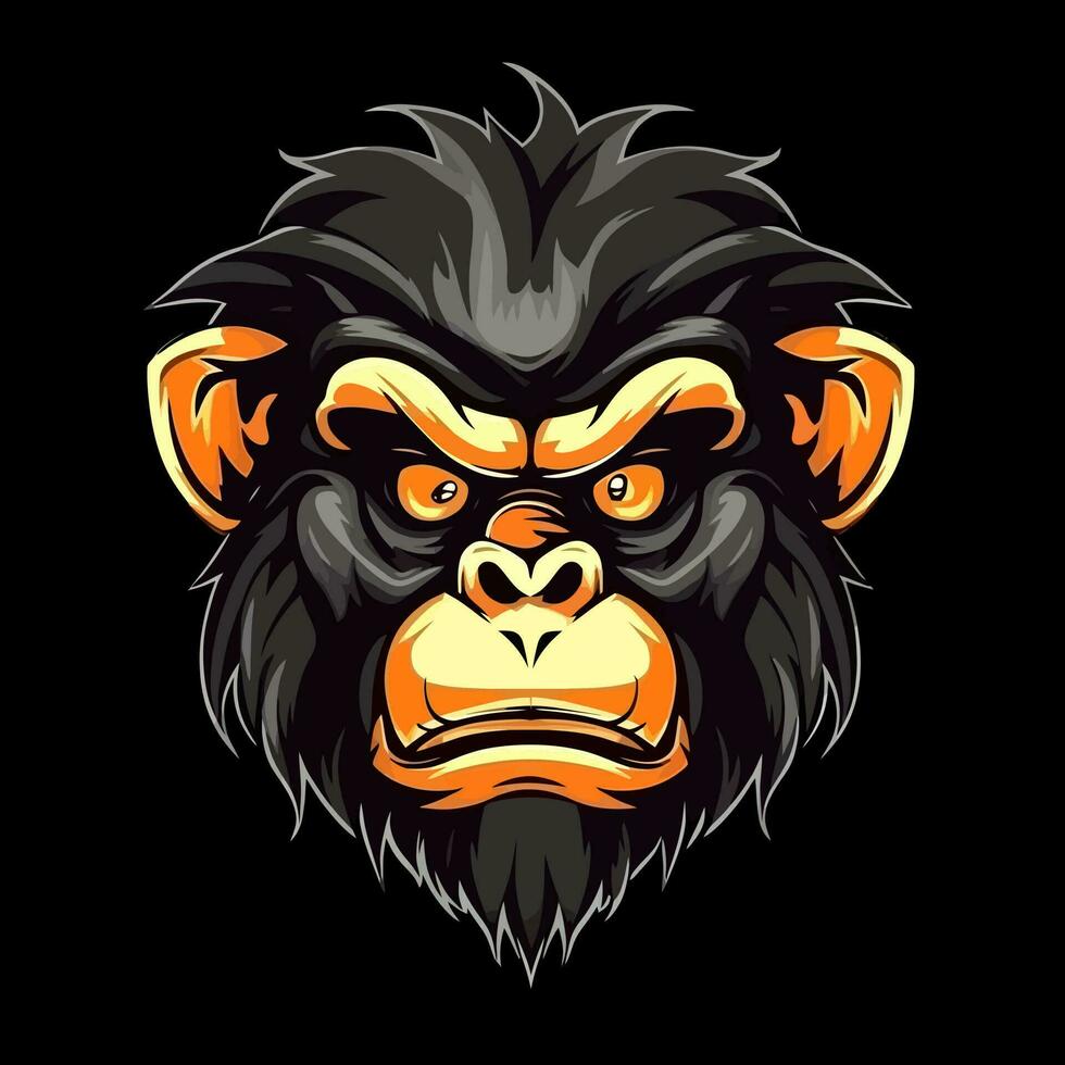 Monkey head logo vector - Gorilla Brand Symbol