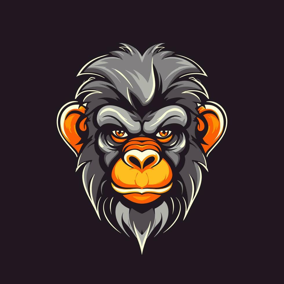 Monkey head logo vector - Gorilla Brand Symbol