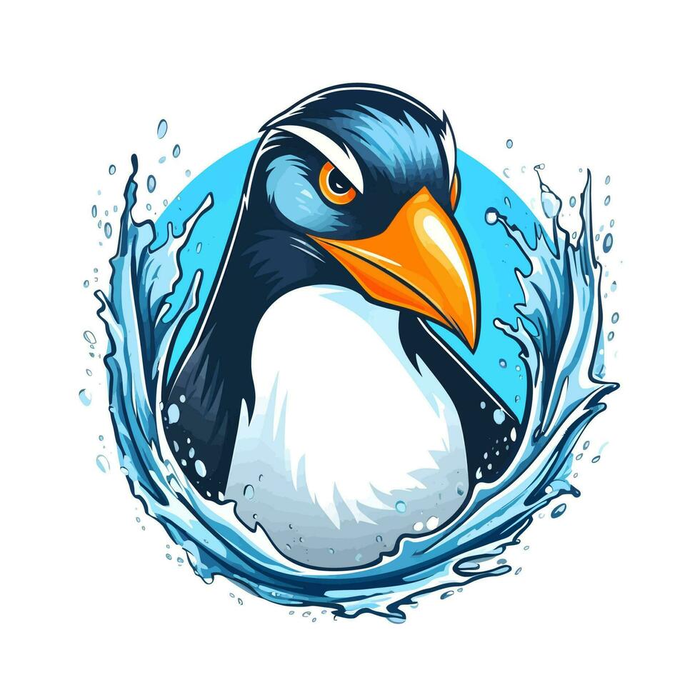 Penguin head logo vector - Bird Brand Symbol