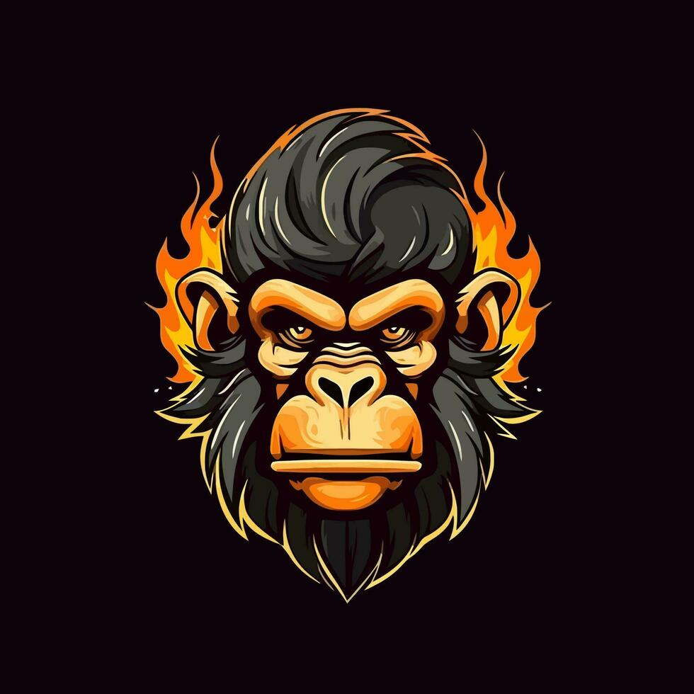 Monkey head logo vector - Gorilla Brand Symbol