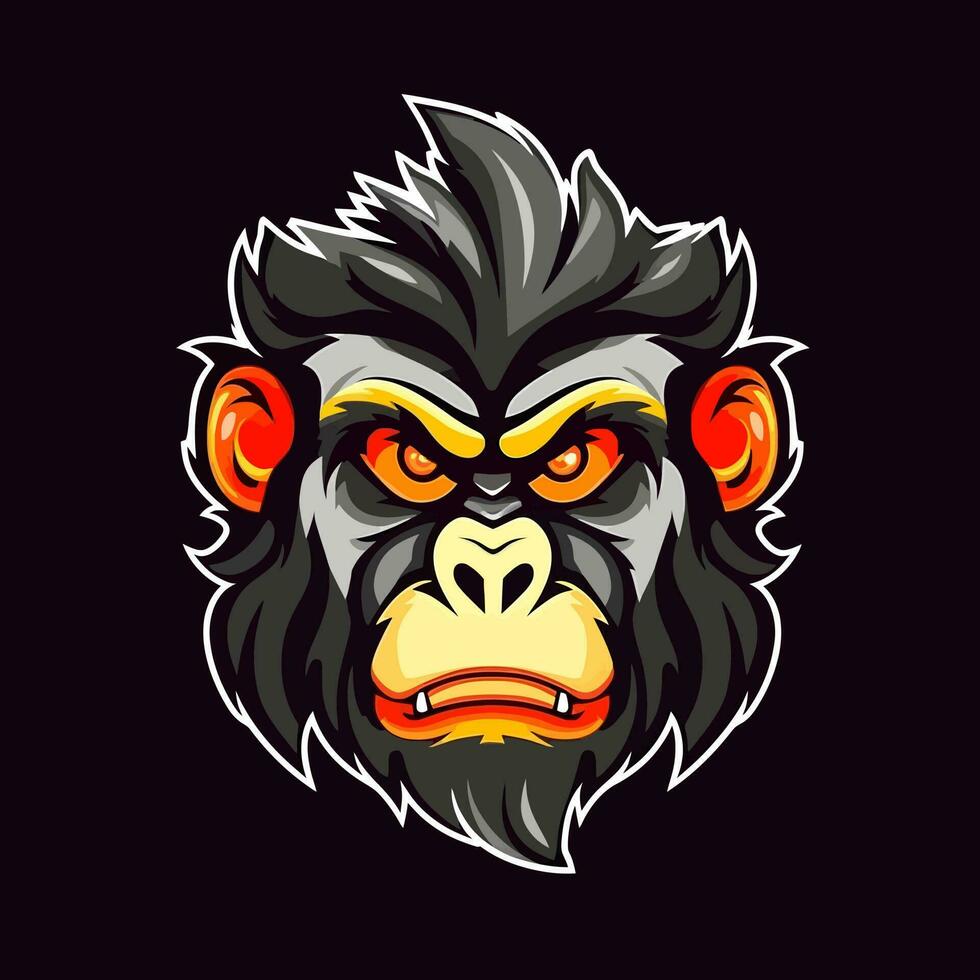 Monkey head logo vector - Gorilla Brand Symbol