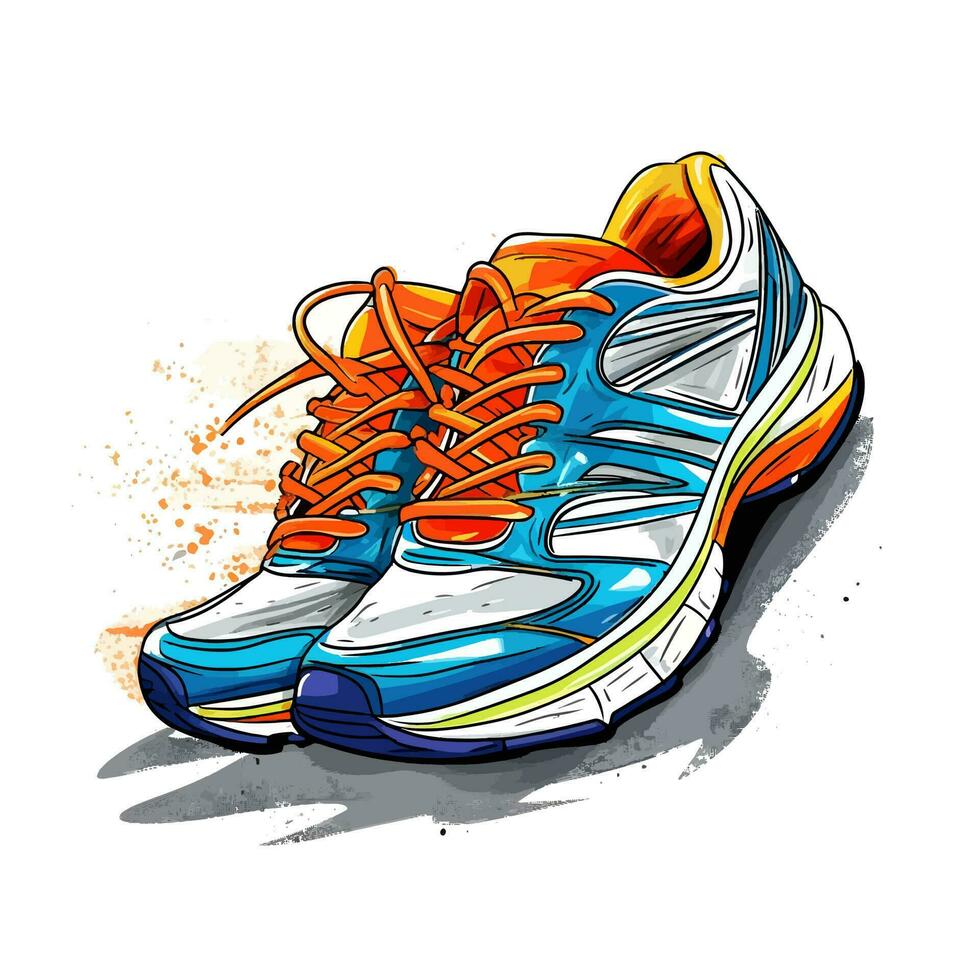 Sneakers - Sports Shoes - Shoes for running -Vector graphic boots vector